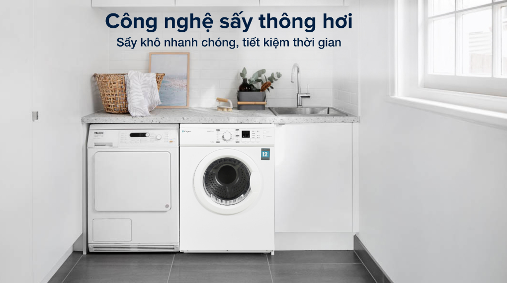 Máy sấy thông hơi Casper 7.2 Kg TD-72VWD - Cơ chế sấy thông hơi
