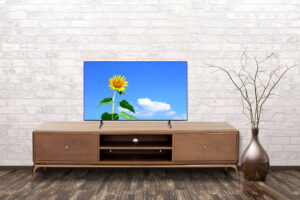 Empty interior of room with vase over brick wall background 3d rendering