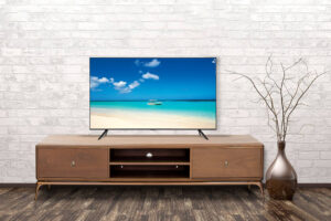 Empty interior of room with vase over brick wall background 3d rendering
